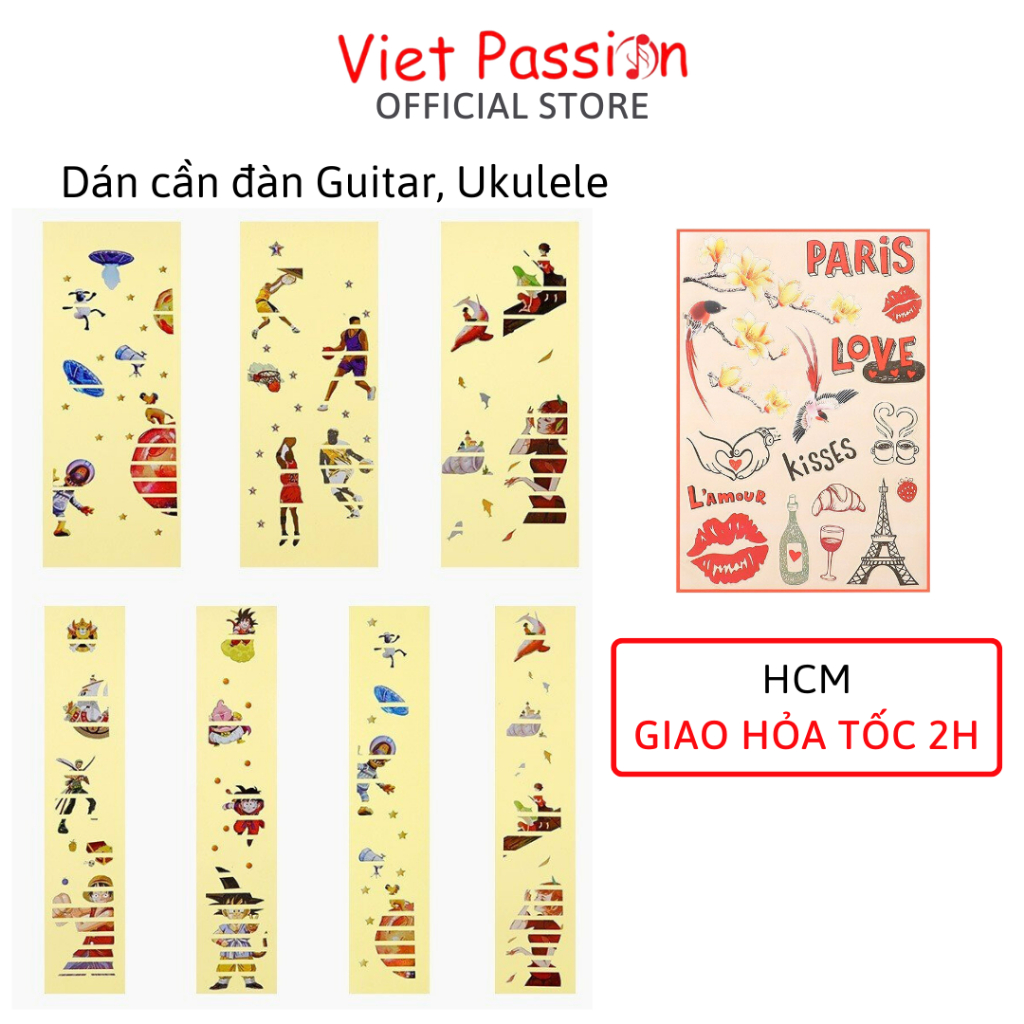 สติ๊กเกอร์ สติ๊กเกอร์ตกแต่งคอกีต้าร์ และเคส สําหรับ Guiter Ukulele Viet Passion HCM