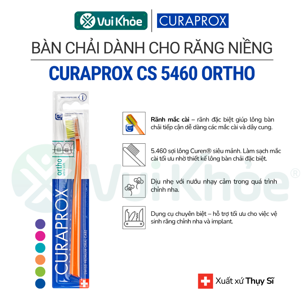 CURAPROX CS 5460 แปรงสีฟัน Ortho Ultra Soft สําหรับจัดฟัน | ตุ่ม1 | รหัสสินค้า 73327178