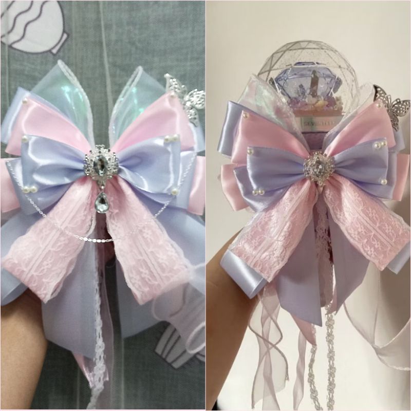 โบว์ไฟสีชมพูคุณภาพสูง - Seventeen boynextdoor Treasure IVE aesta ZB1 PLAVE NMIXX lightstick bow