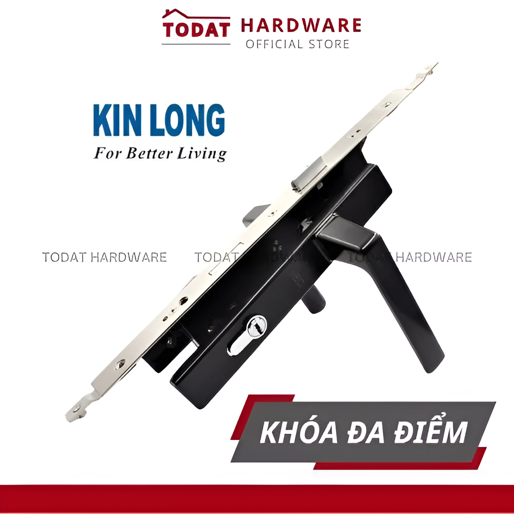 [ล็อคครบชุด] Kinlong MULTI-POINT Lever Lock สําหรับ Xingfa System 55 ประตูอลูมิเนียม (ดํา/ขาว)