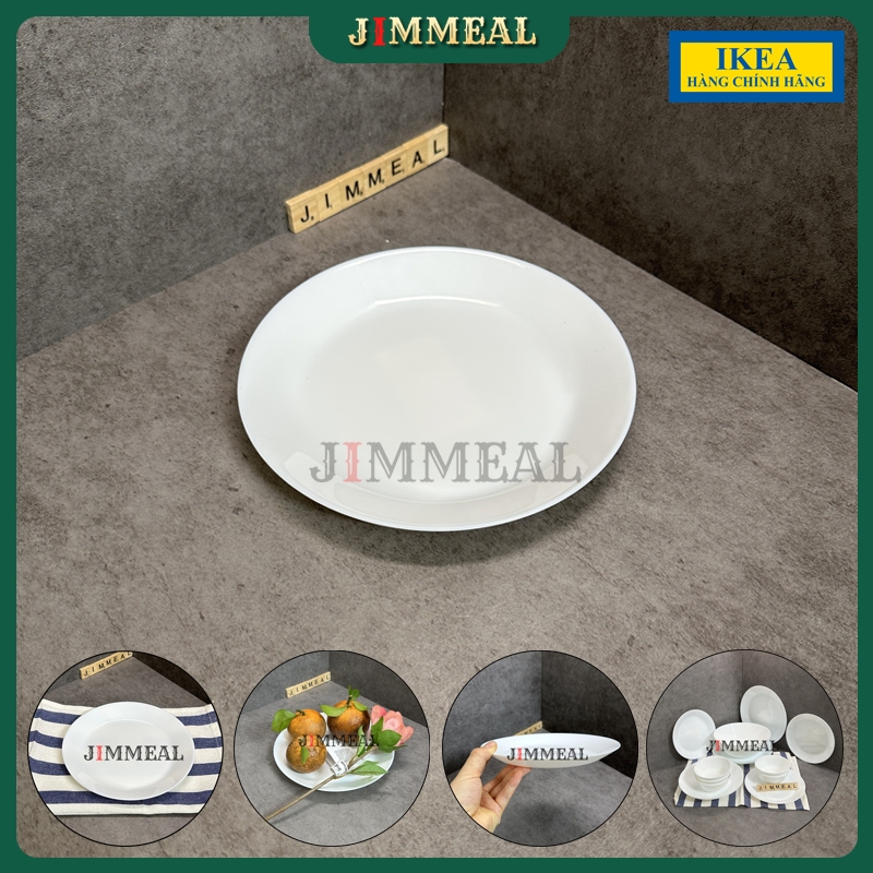 [ของแท้] [IKEA] IKEA OFTAST Tempered, Anti-Scratch Opal White Glass Shallow Round Plate 19cm