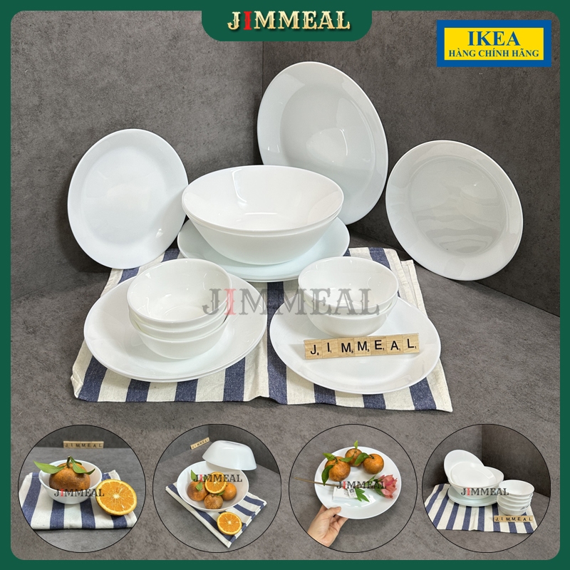 [ของแท้] [IKEA] IKEA OFTAST Tempered, Anti-Scratch White Opal Glass Rice Bowl, Bowl, Plate