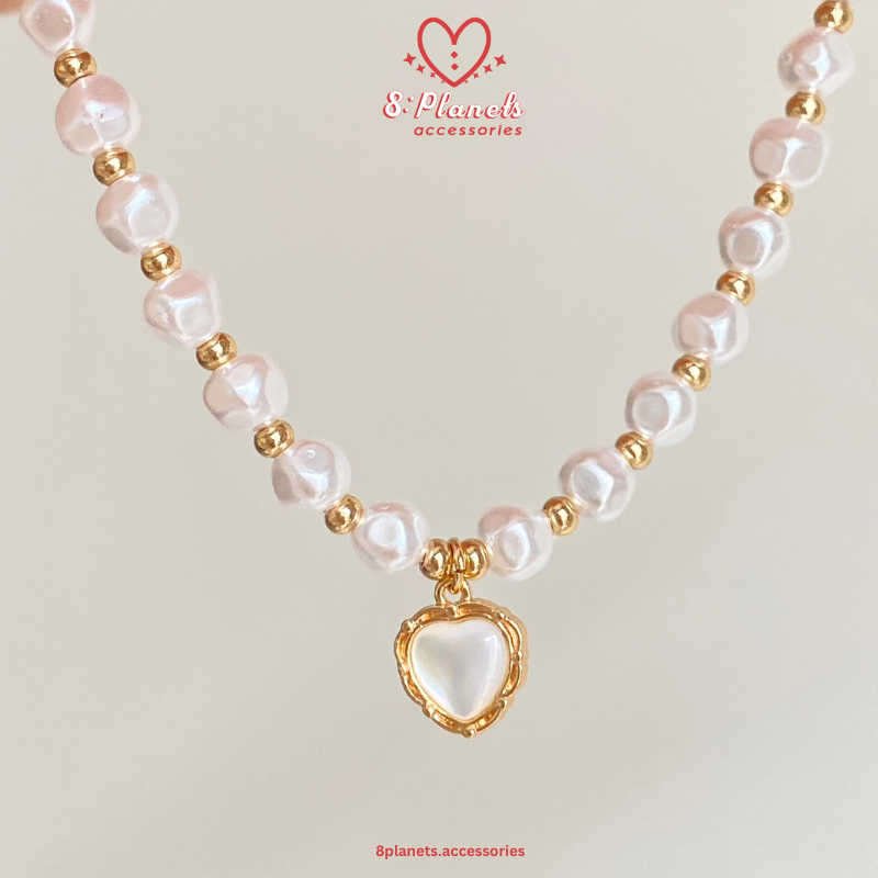 DIY สร้อยข้อมือทองคําขาวหัวใจวินเทจหรูหรา เครื่องประดับ 8Planets