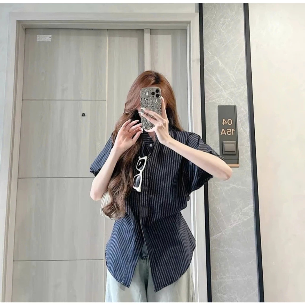 เสื้อคอปกลายสก๊อตน่ารักเอวผูกเชือก โดย BUN222