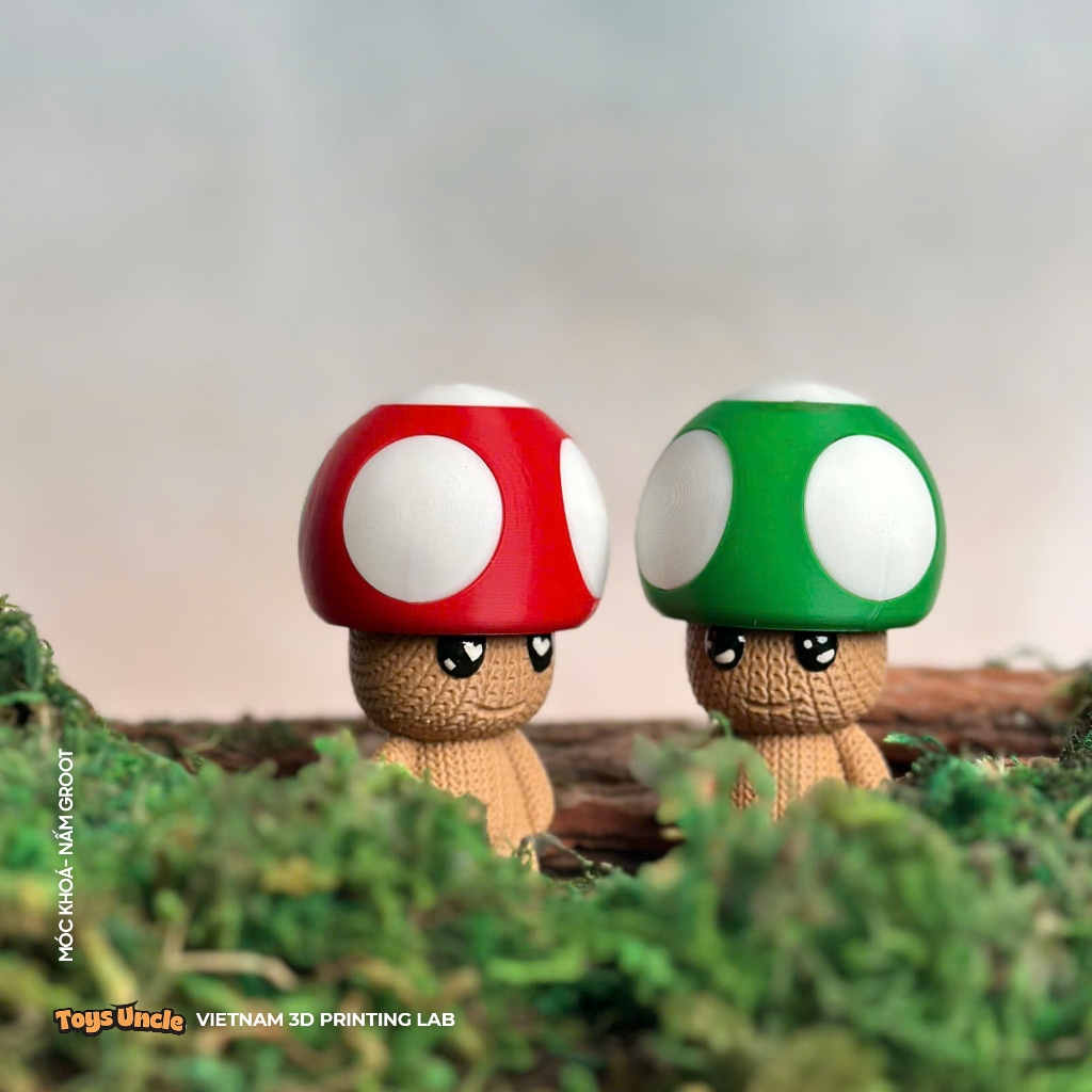 พวงกุญแจเห็ด Groot พิมพ์ 3D