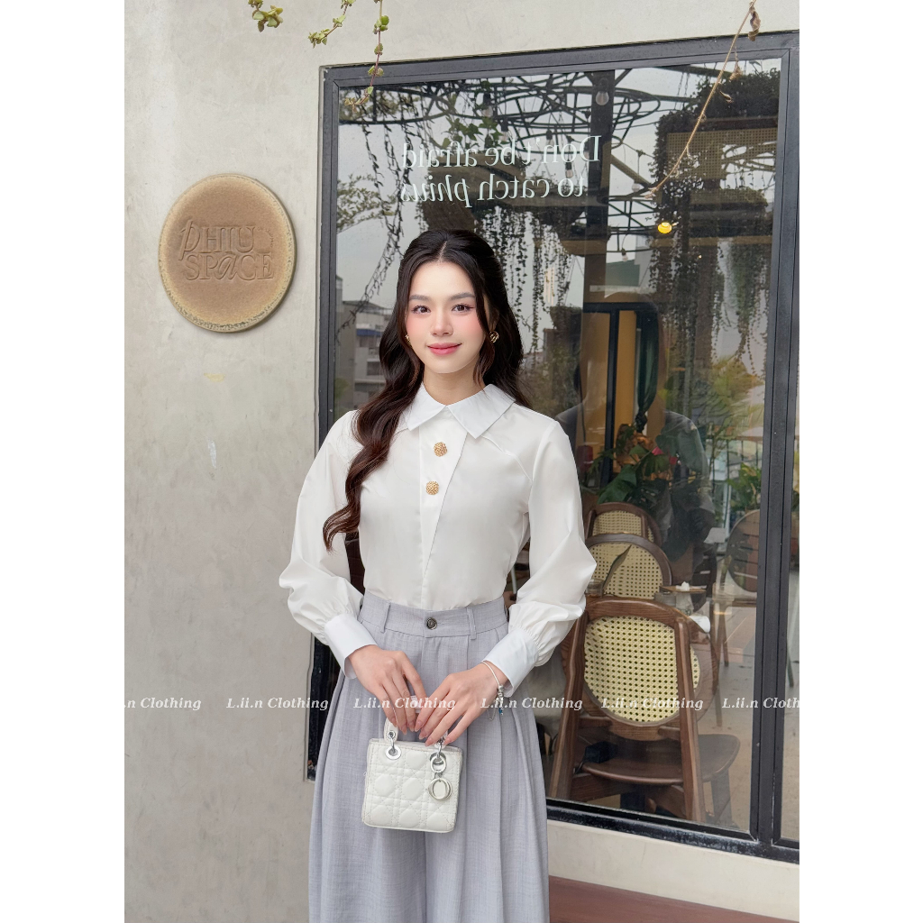 เสื้อเชิ้ตสีขาวคอปก Peterpan - LIIN CLOTHING - AKD964SWH-S25