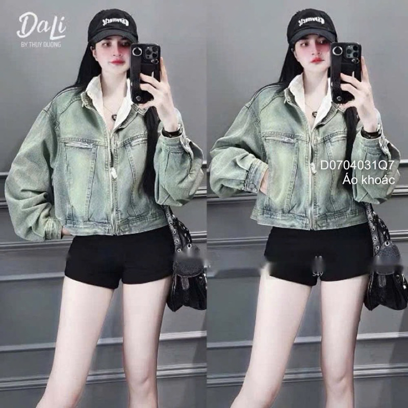 TMT HOUSE แจ็คเก็ตยีนส์สตรีคอเต่าซิป, แจ็คเก็ตยีนส์ผู้หญิง TMT HOUSE