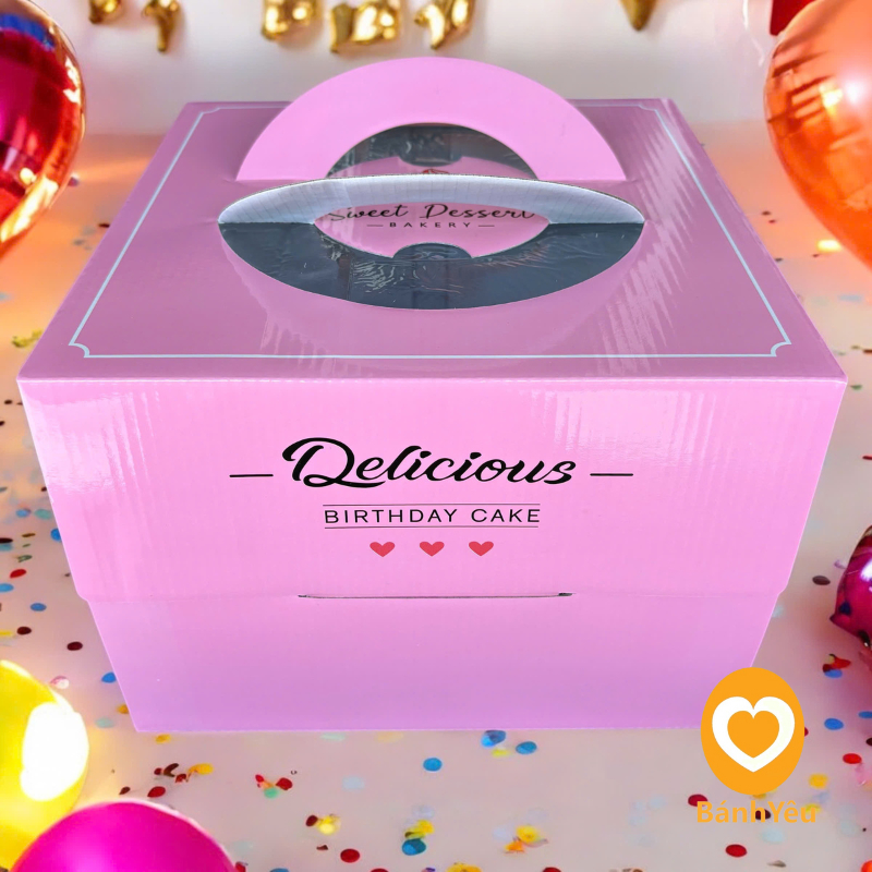 CUTE PINK 1-2-LAYER CAKE BOX - CAKE BASEUDE INCLD