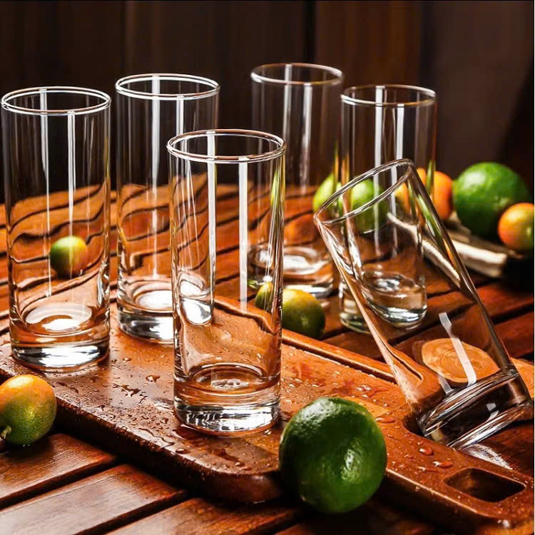 ชุดถ้วยหลอดแก้ว 320ML 6 ชิ้น [ CT 1: 3.5cm x 6cm ] - น้ําดื่ม กรองน้ํา สมูทตี้...