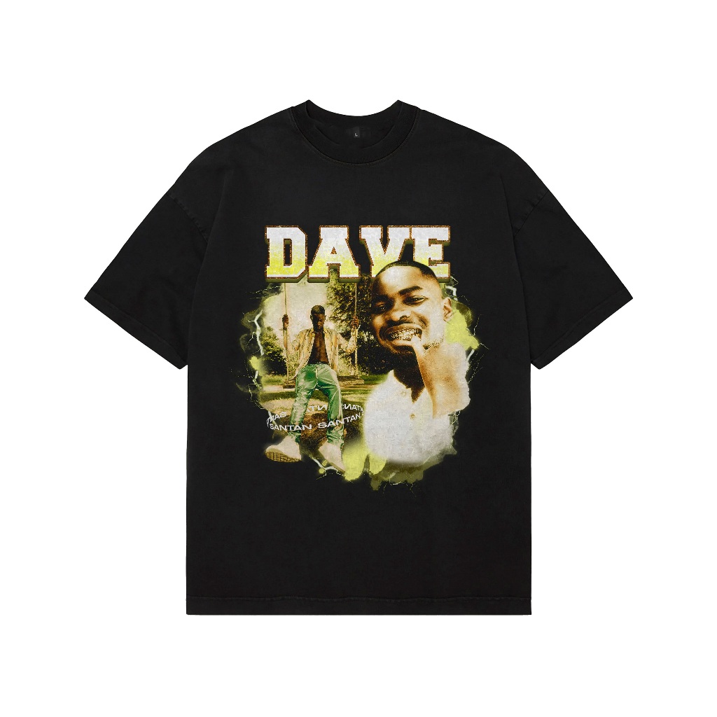 Dave Santan Rapper เสื้อยืดสีดํา unisex สําหรับผู้ชายและผู้หญิง รูปแบบหลวม Dave Santan Rapper THS090