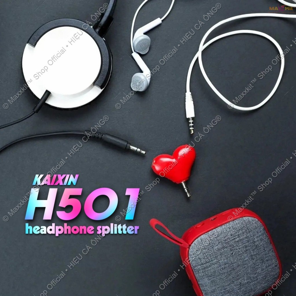 แจ็คแยกหูฟัง Kaixin H501 HEART - ของแท้