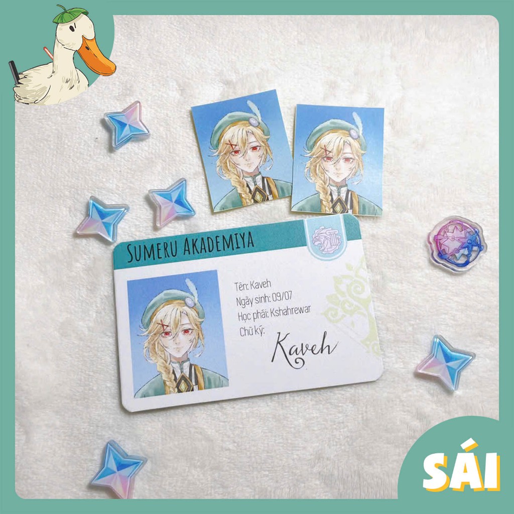 การ์ด Id/การ์ดนักเรียน genshin ผลกระทบพร้อมภาพการ์ด 2 ชิ้น