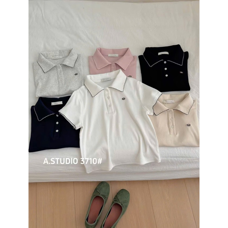 (Salt Fragrance) เสื้อโปโลป้ายเล็กชายคลื่น - S-sunrise, A.Studio รหัส 3710