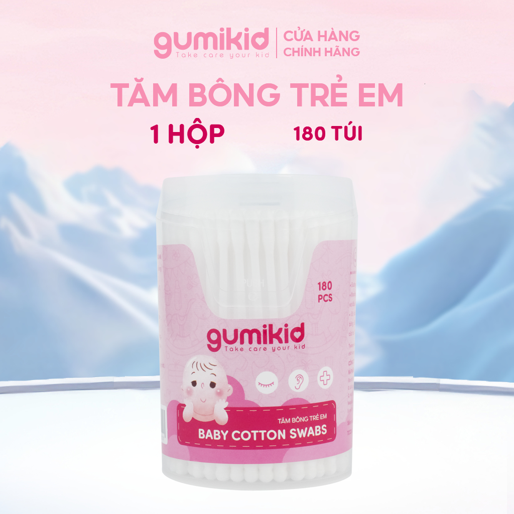 Gumi 180 ชิ้น สําลีสําลีธรรมชาติสําหรับทารกแรกเกิดและเด็ก