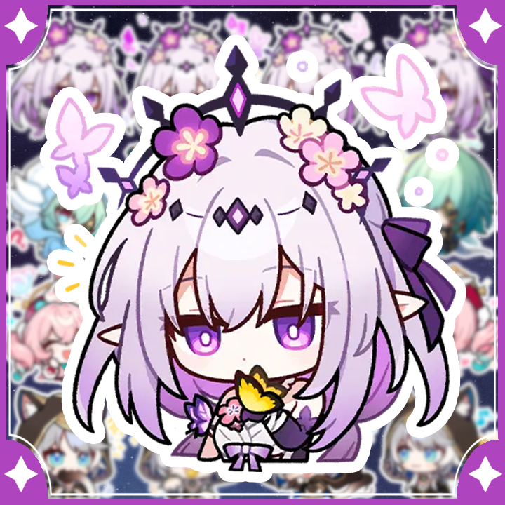 [รางดาว Honkai] สติ๊กเกอร์ Castofrice, Anaxa, Hyacine และ Cipher (16 รูป)