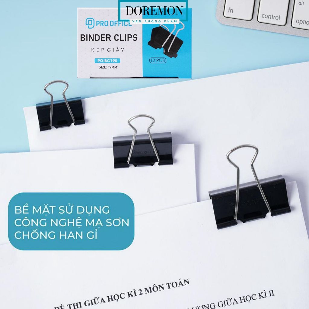 คลิปเอกสาร คลิปผีเสื้อเหล็กทุกขนาด Pro Office โลหะผสมชุบ BC150/BC190/BC250/BC320/BC410/BC510-vpp Dor