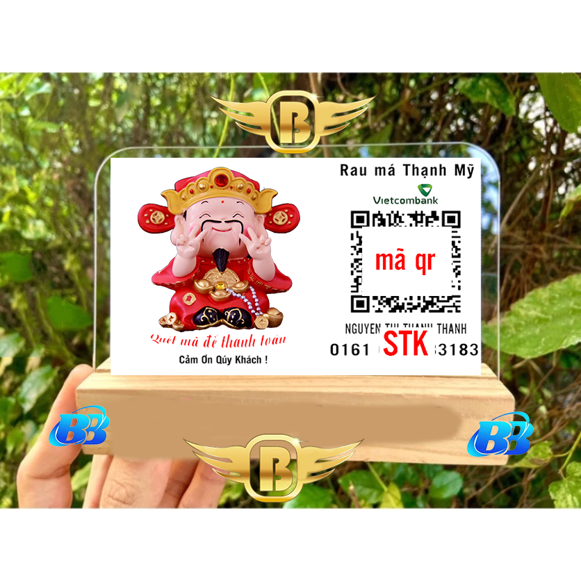 QR CODE บอร์ดไมก้าพิมพ์ตามความต้องการ แบบตั้งโต๊ะที่มีแมวนําโชคโบกเพื่อเรียกโชคให้กับเจ้าของบ้าน ผลิ