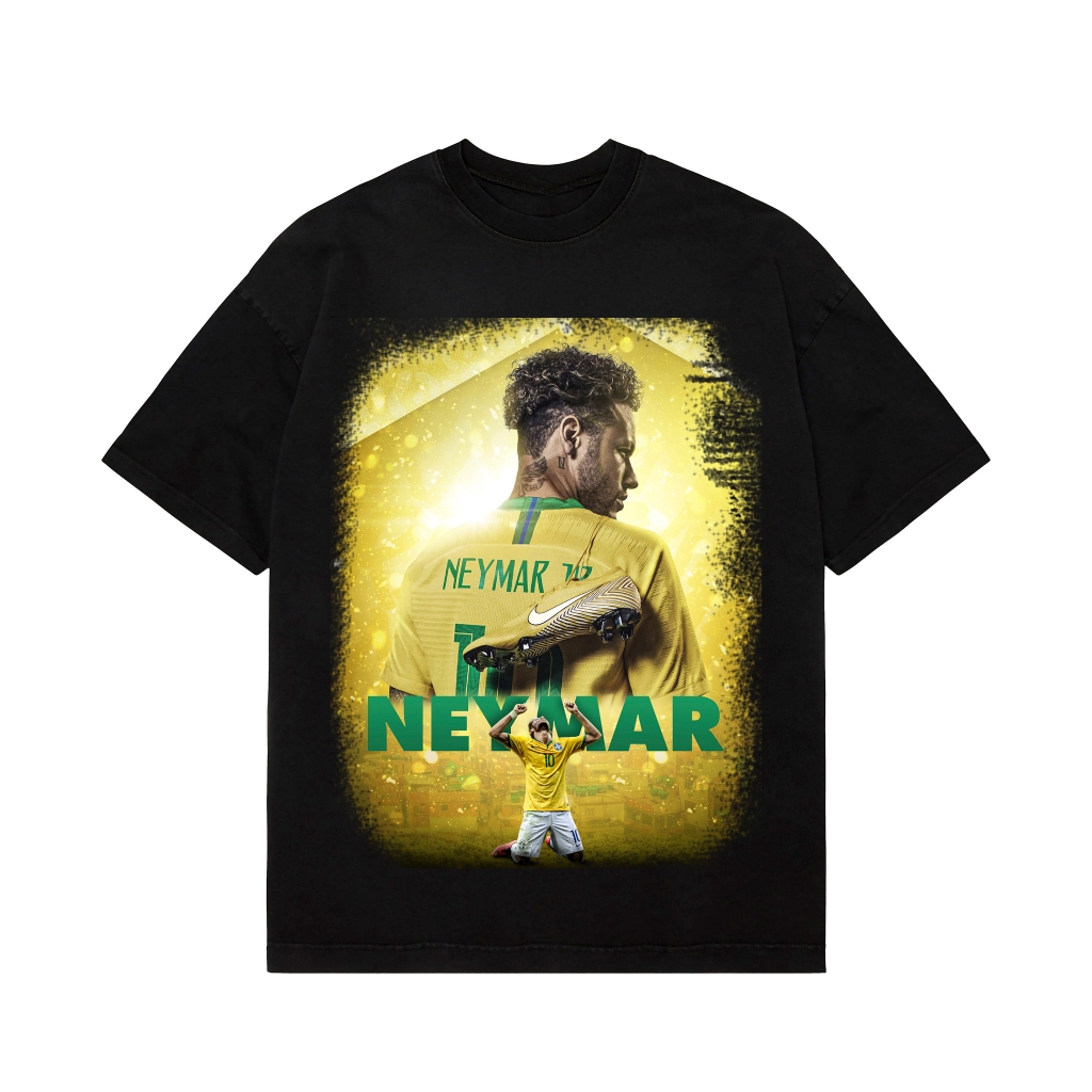 Neymar เสื้อยืดหลวม unisex สีดําสําหรับผู้ชายและผู้หญิง Neymar_THS09012551