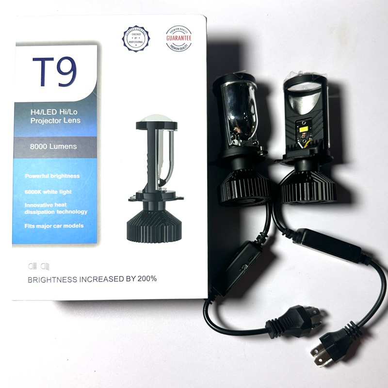 ไฟ LED บอล T9 ขนาดเล็ก | สกรูปรับมุม 3 ชิ้น - ชิป LED 3750 - H4 Pin - รวม LED Audi + ตะขอ TiTan U