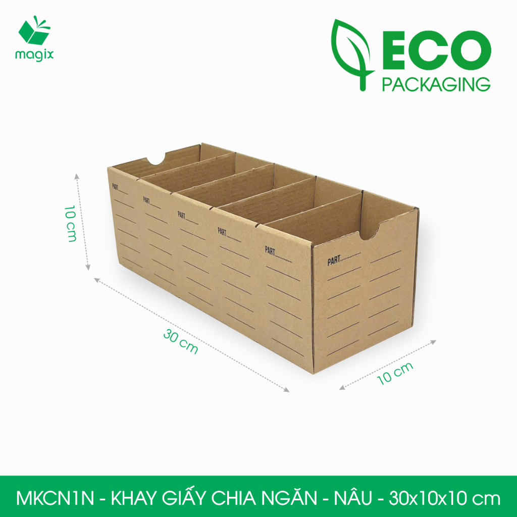 MKCN1N - 30x10x10 cm - Combo ถาดแบ่งช่อง 10 ถาด - ถาดสําหรับเก็บส่วนประกอบและเครื่องเขียน