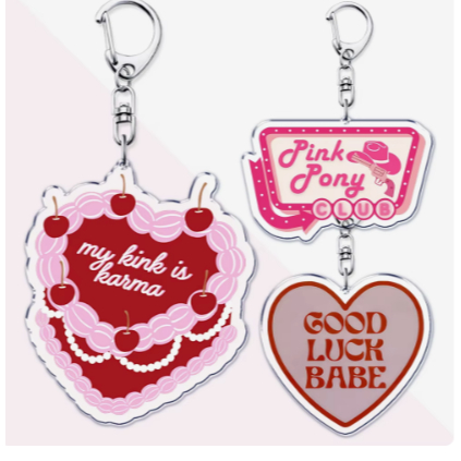 นักร้องยอดนิยมสีชมพู Pony Club โชคดี Babe พวงกุญแจสําหรับอุปกรณ์เสริมกระเป๋า Hot Go Feminmenon พวงกุ