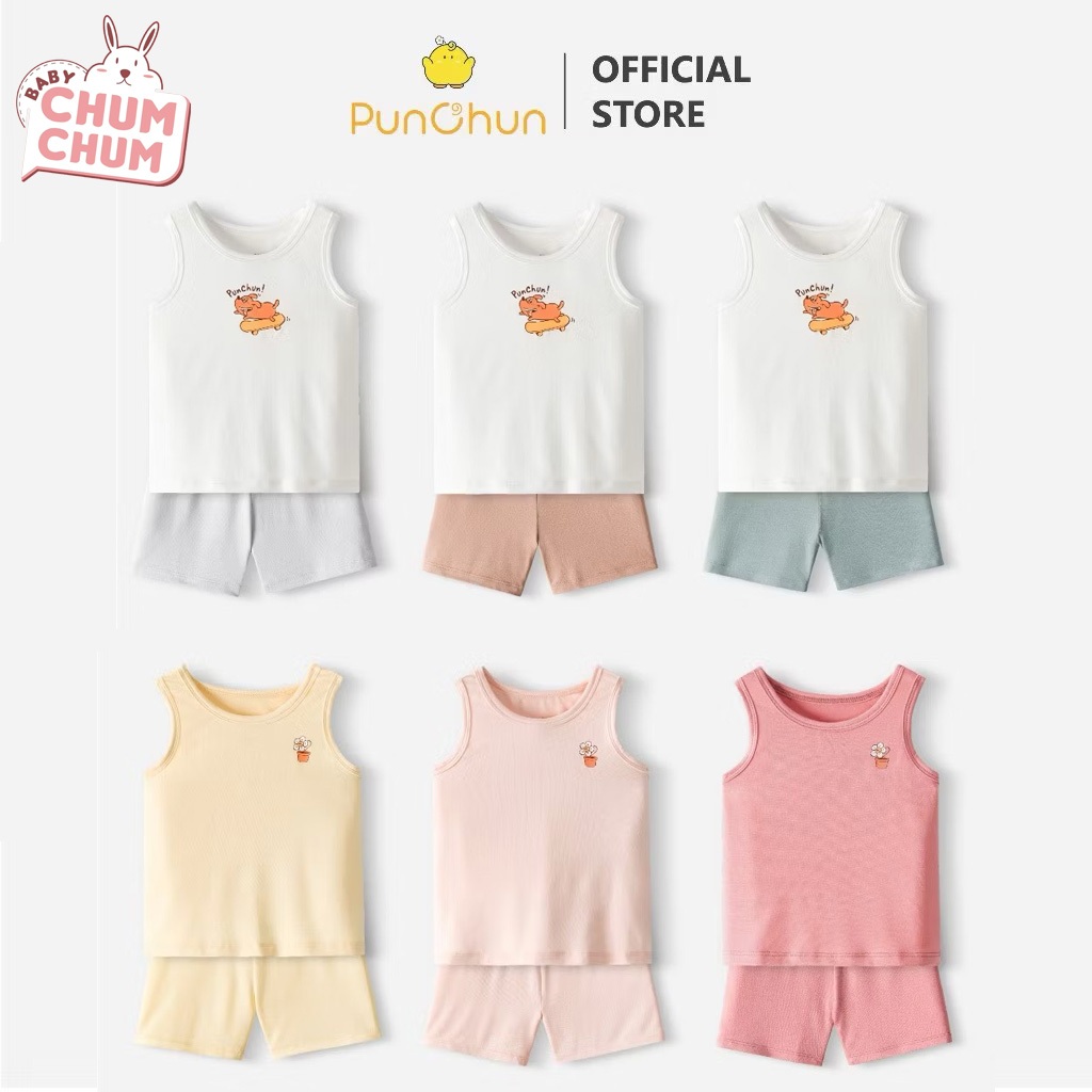 [BABY CHUMCHUM x Puchun] ชุดเสื้อผ้าสามชิ้นปุยสําหรับทารกตั้งแต่ 3 เดือน - 5 ปี PUNZUN SS25D3
