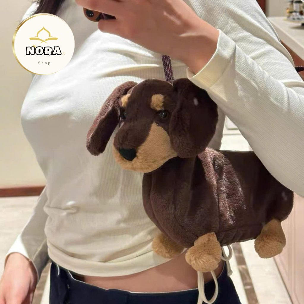 (Excess) JELLYCAT Otto Sausage Dog Bag - Cute JELLYCAT Sausage Dog Crossbody Bag Full Tag + Free Dus