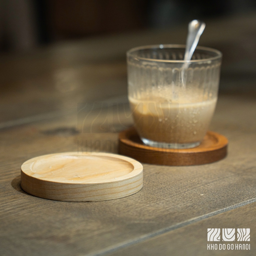 ที่รองแก้วและที่รองแก้วกาแฟไม้บีชธรรมชาติ ขนาด 10ซม. - โคโดโกฮานอย