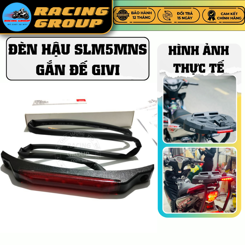 ไฟท้าย SLM5MNS ติดตั้งบนฐาน Givi, ไฟเตือน Led แบบติดตั้งเคส Givi M5M ของแท้