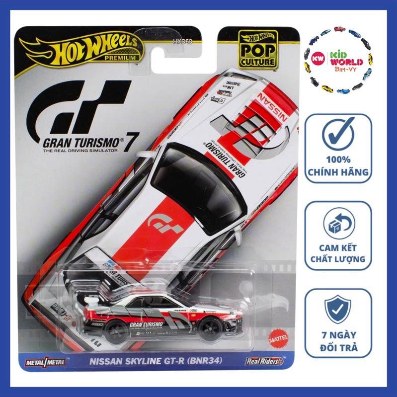 Hot Wheels Premium Gran Turismo 7 Nissan Skyline GT-R (BNR34) รถโมเดล HKC28 ล้อยาง.