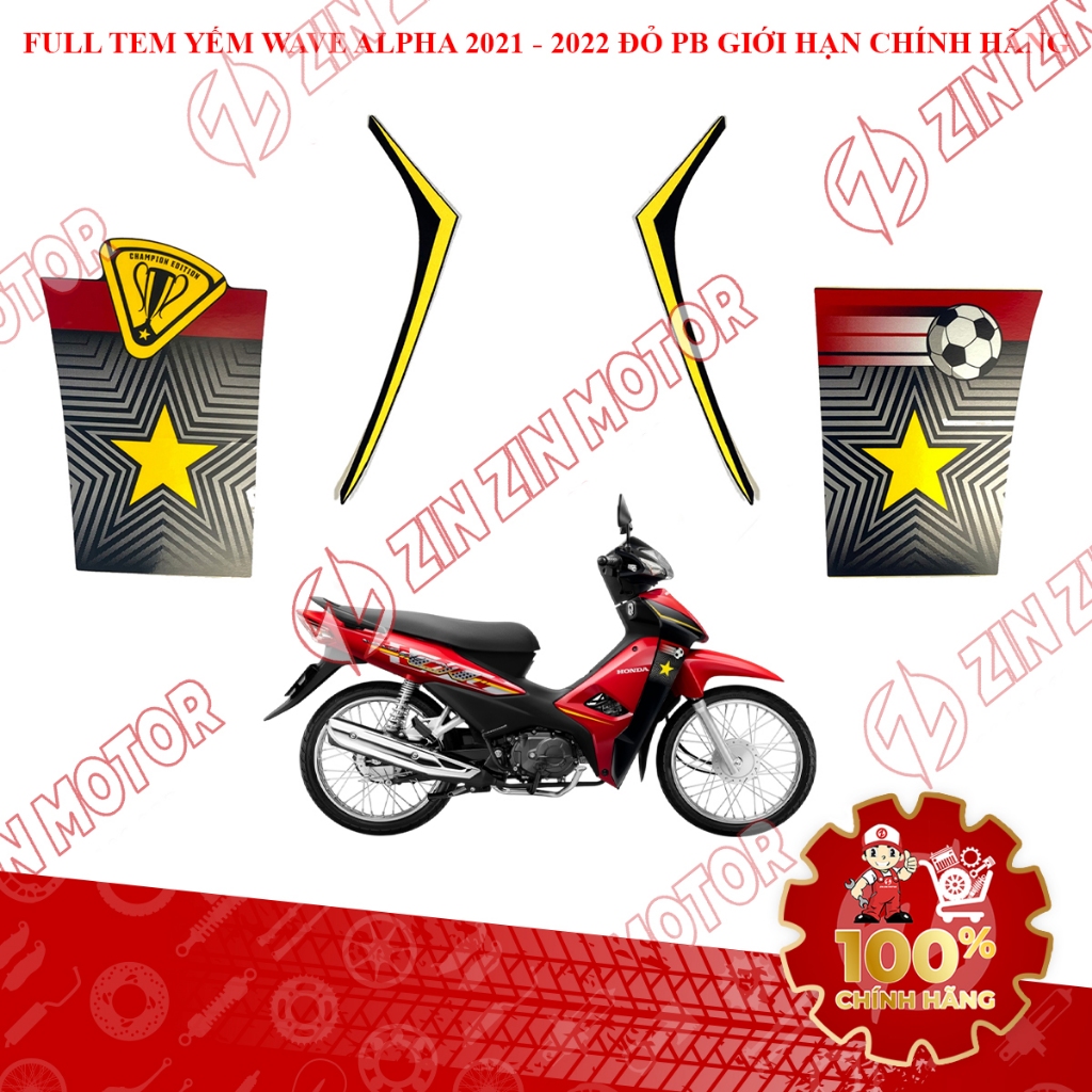 Wave Alpha 110 2021-2022 Red Fairing Stamp Limited Edition 86643-K89-V60ZA, ของแท้ 68649-K89-V60ZA -