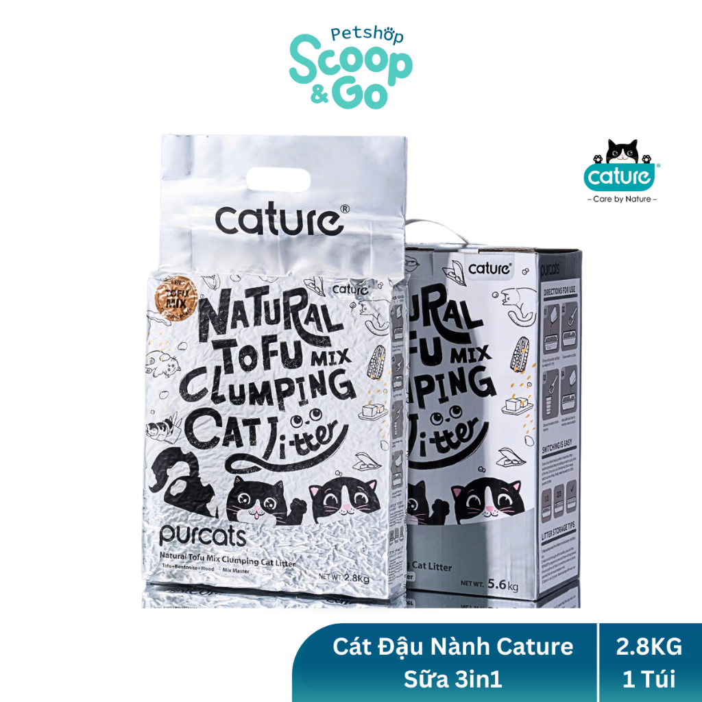 Premium Tofu Cature Milk 3in1 ทรายแมวถั่วเหลือง - ทรายแมว