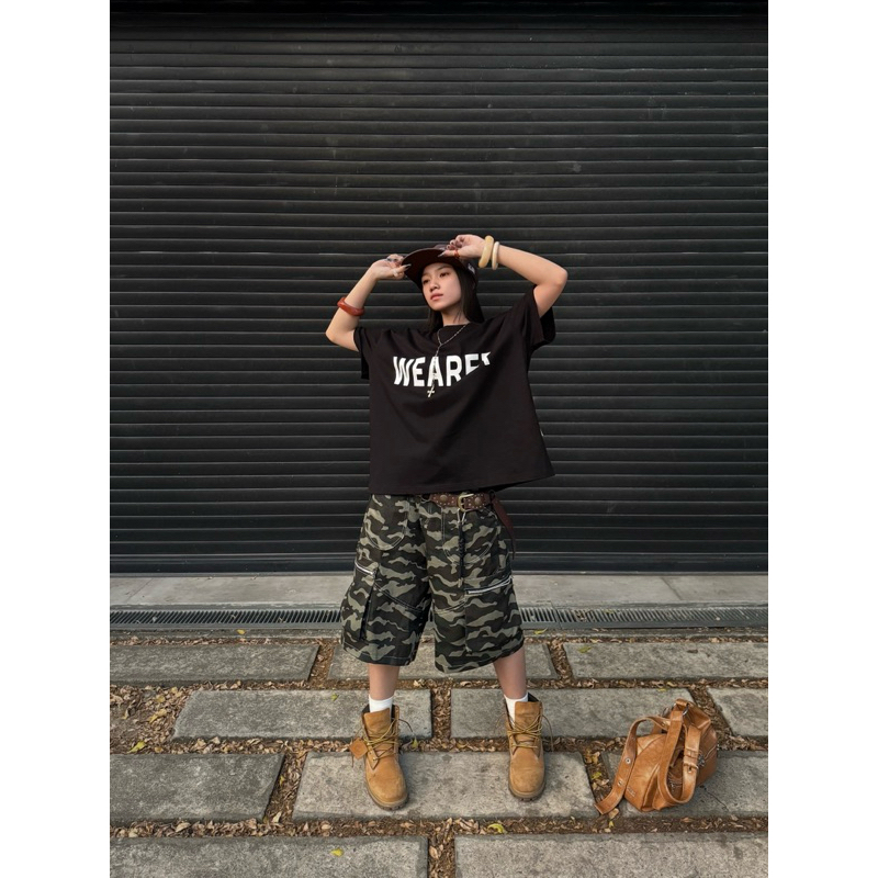 กางเกงขาสั้น camo สีกากี CHOSEN STUDIO กางเกงขาสั้น camo สีกากี unisex