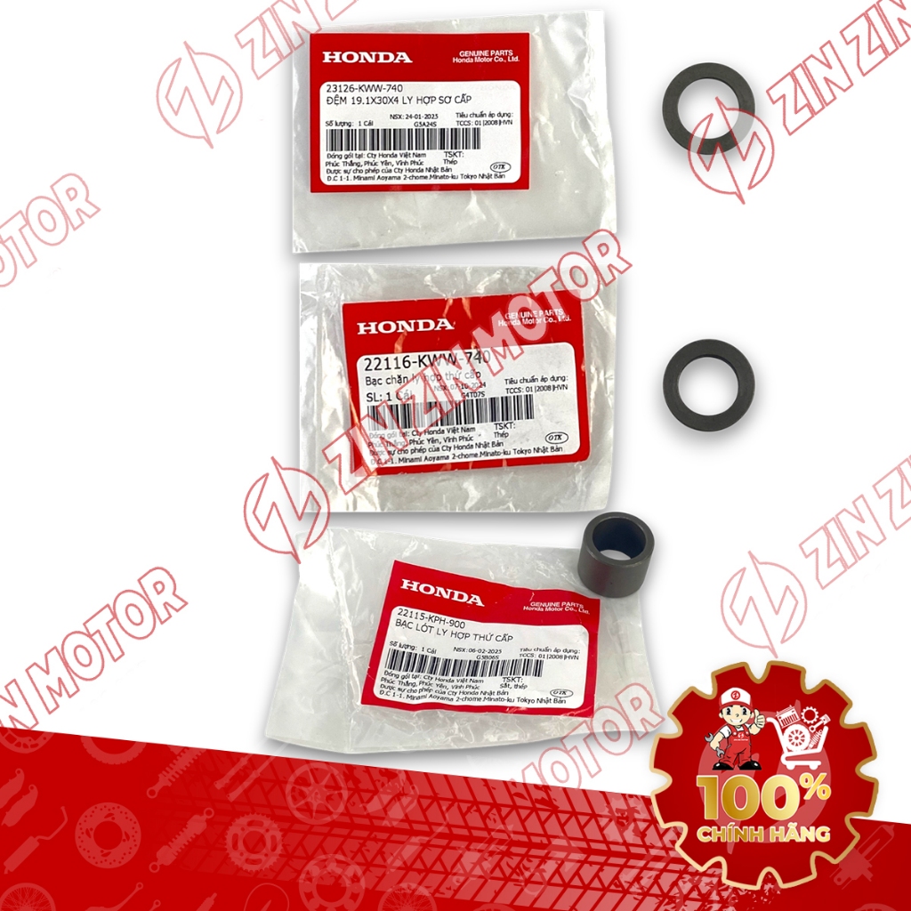 ของแท้ Wave RSX 2019 2020 2021 2022 2023 23126-KWW-740, 22115-KPH-900 สลักเกลียวหน้าและหลัง - ZZM