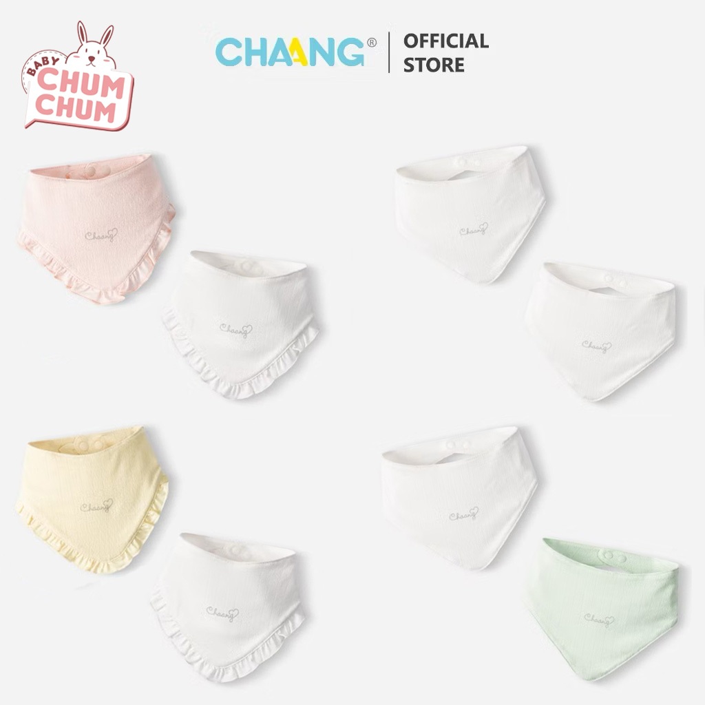 [BABY CHUMCHUM x CHAANG] ชุดผ้ากันเปื้อนสามเหลี่ยมบาน 2 ชิ้นสําหรับทารกแรกเกิด CHAANG SS25D5