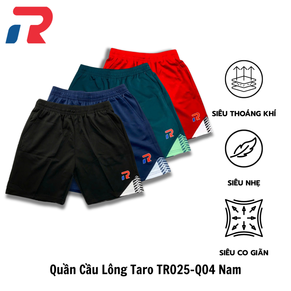 Taro TR025-Q04 กางเกงแบดมินตันและกางเกงกีฬาสําหรับผู้ชายมีความยืดหยุ่นที่ดี ผ้าคุณภาพสูง ทุกขนาด