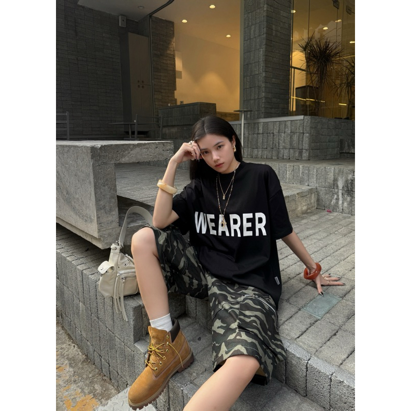 กางเกงขาสั้น camo สีกากี CHOSEN STUDIO กางเกงขาสั้น camo สีกากี unisex
