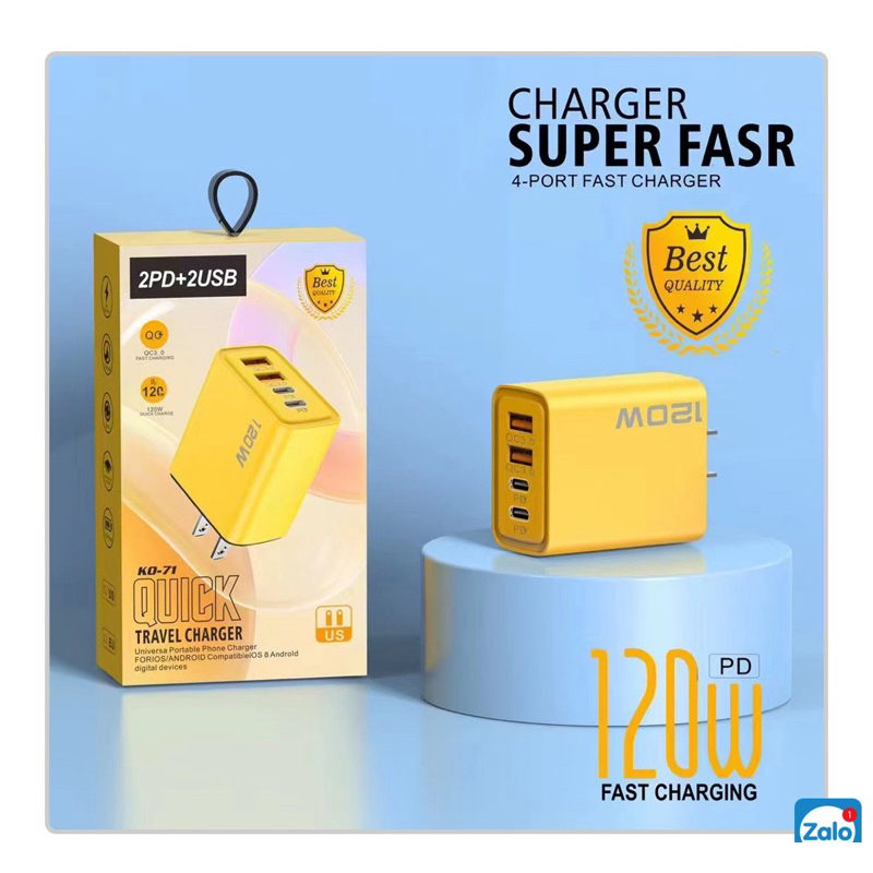 เครื่องชาร์จ 4 พอร์ต PD120W - 13904 -Titishop