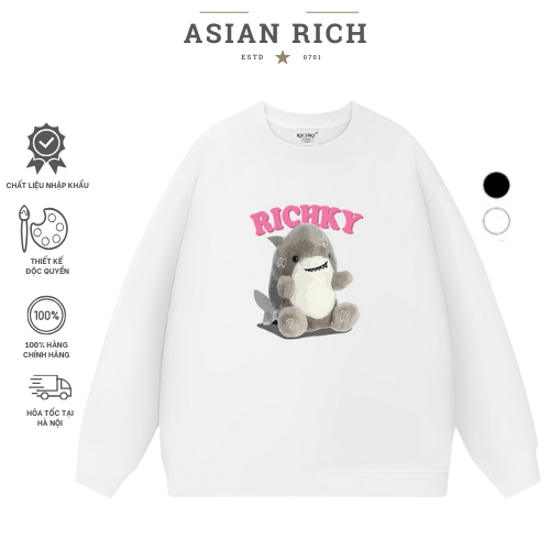 เสื้อสเวตเตอร์สีชมพู Baby Shark Asian Rich Premium