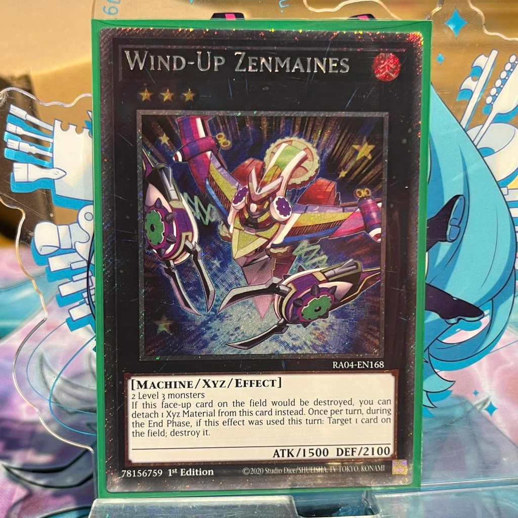 [ การ์ด Yugioh ของแท้ ] Zenmaines Wind-Up - RA04-EN168 - Platinum Secret Rare 1st Edition