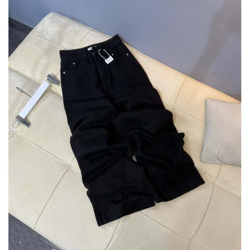 กางเกงยีนส์ขากว้างผู้หญิง 93/94cm เห็ดแผ่นคู่ Size XS/S/M/L (K01 - กางเกงทรงตรงสีกากี) 7131
