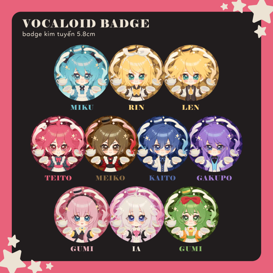 VOCALOID - Badge pin 5.8cm cartoon Badge with cute glitter lamination