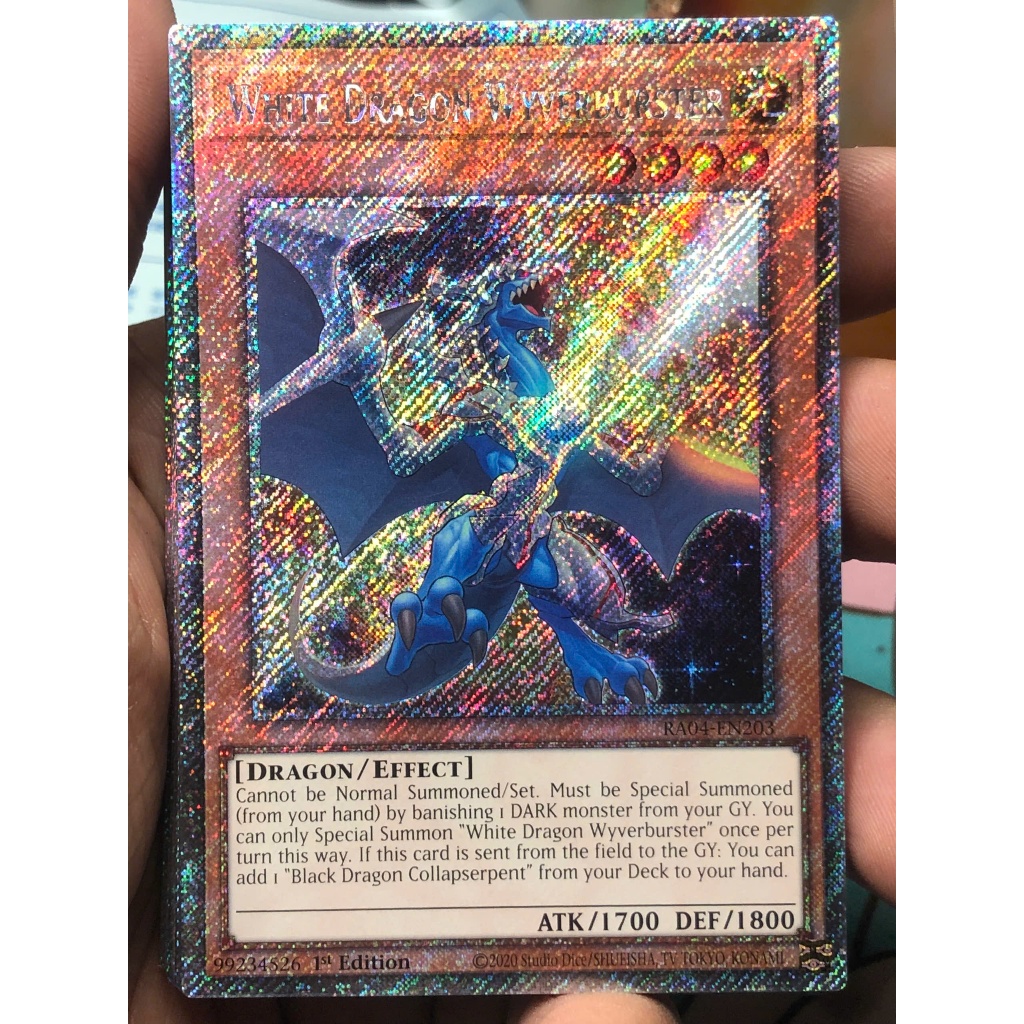 [KW2 Yugioh] [EN-UK] การ์ด White Dragon Wyverburster - RA04-EN203 - Platinum Secret Rare 1st Edition