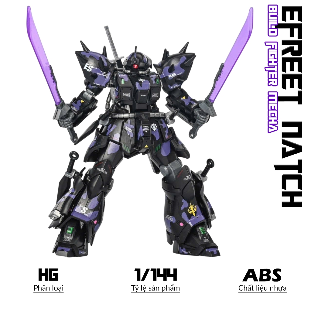 HG Efreet Natch Custom Model, ชุดสูทมือถือ 1/144, ของเล่นประกอบพลาสติก