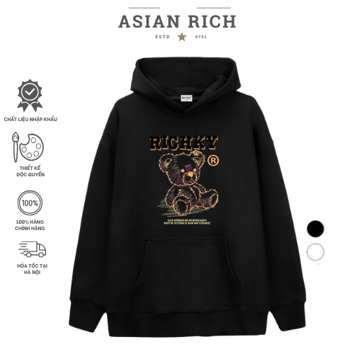 Asian Rich Premium Brown Teddy Bear Hoodie