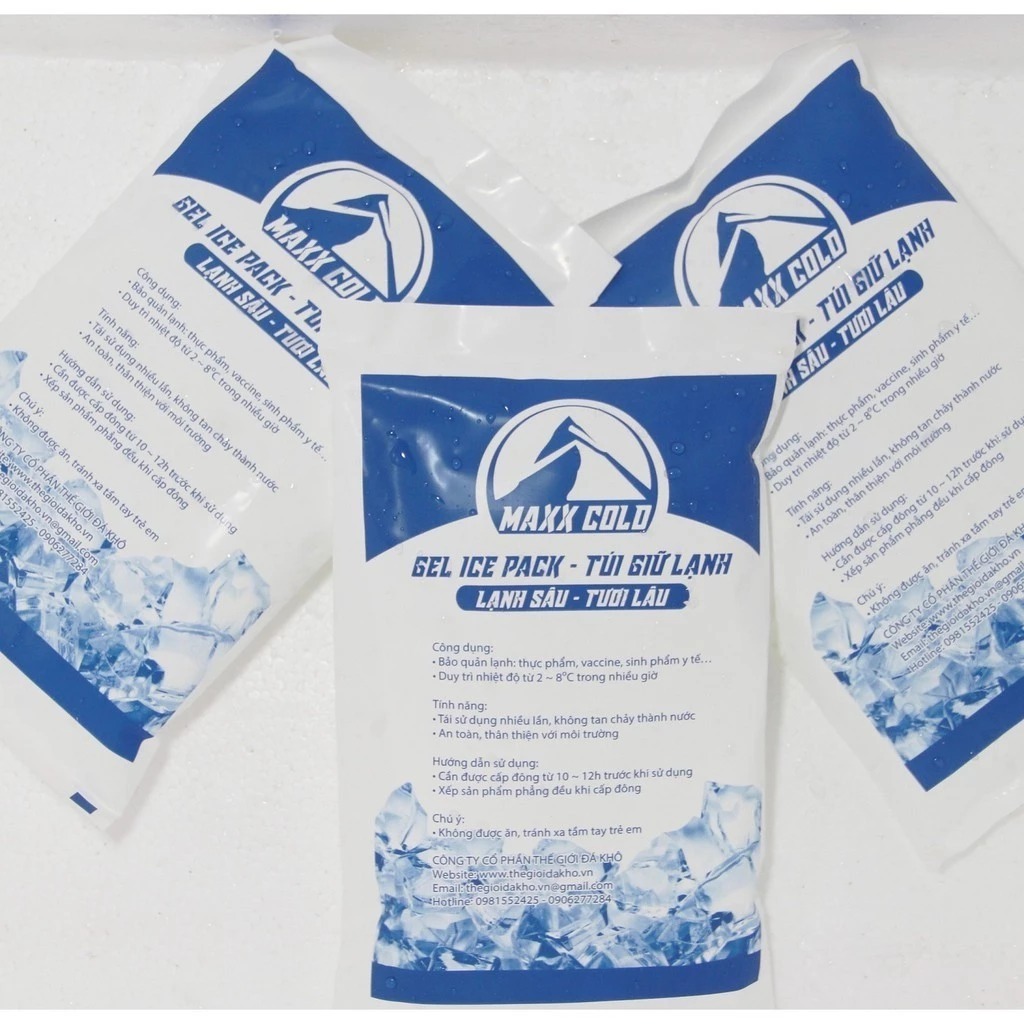 Combo of 2 Maxx Cold Gel Dry Ice Bags - ใช้สําหรับแจ็คเก็ตเครื่องปรับอากาศ, เก็บอาหารและเครื่องดื่มเ