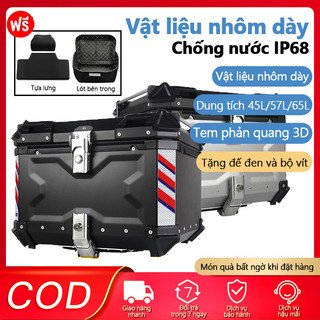 Thùng Nhôm Xe Máy 45/55/65L Chính Hãng, Dụng Cụ Du Lịch, Hộp Đựng Mũ Bảo Hiểm