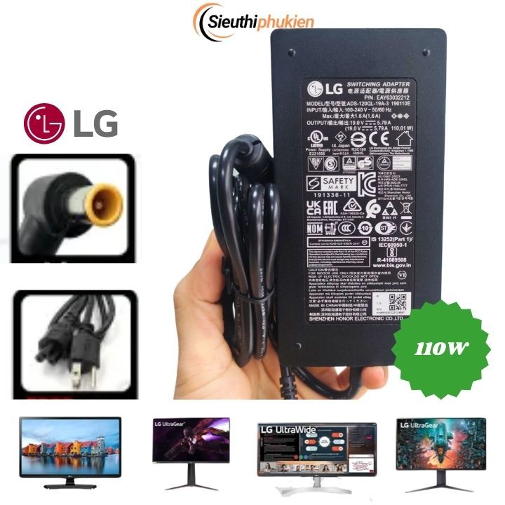 LG monitor power Adapter 19v 5.0a / 19v 5.79a 110W ADS-120QL-19A-3 ADS-110CL-19-3