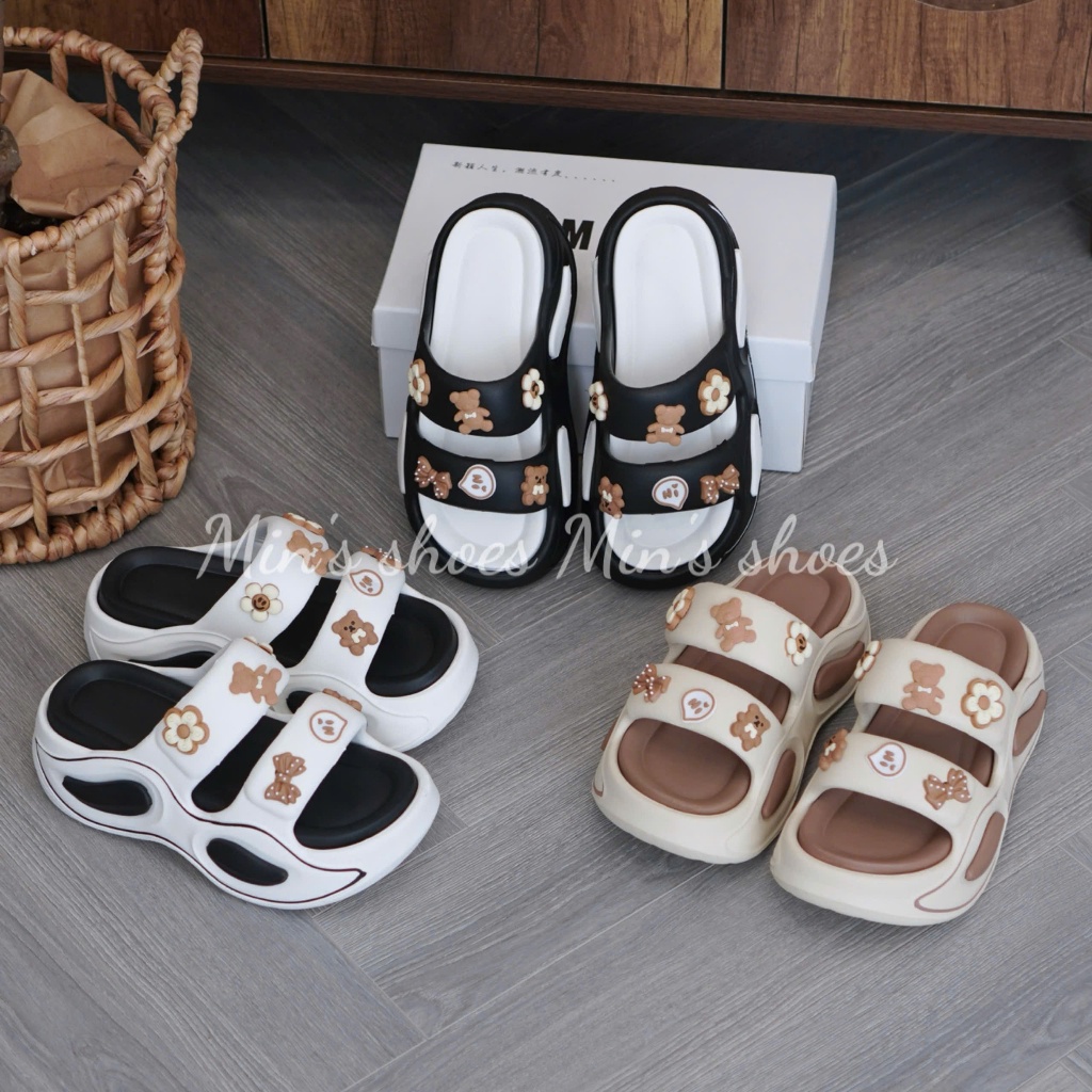 Mins Shoes - Cross Classic Sandal Crush Clog รองเท้าแตะส้นสูง 6 ซม. สําหรับผู้หญิง 123