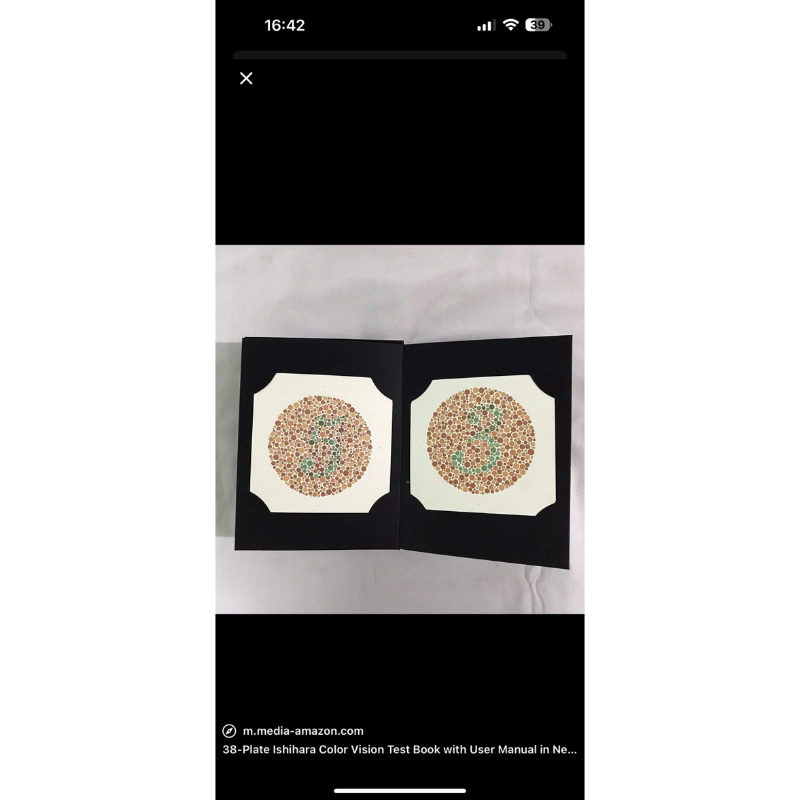 บอร์ดทดสอบตาปลาสี 38 แผ่น / Sac/ISIHARA 38 แผ่น IH6889